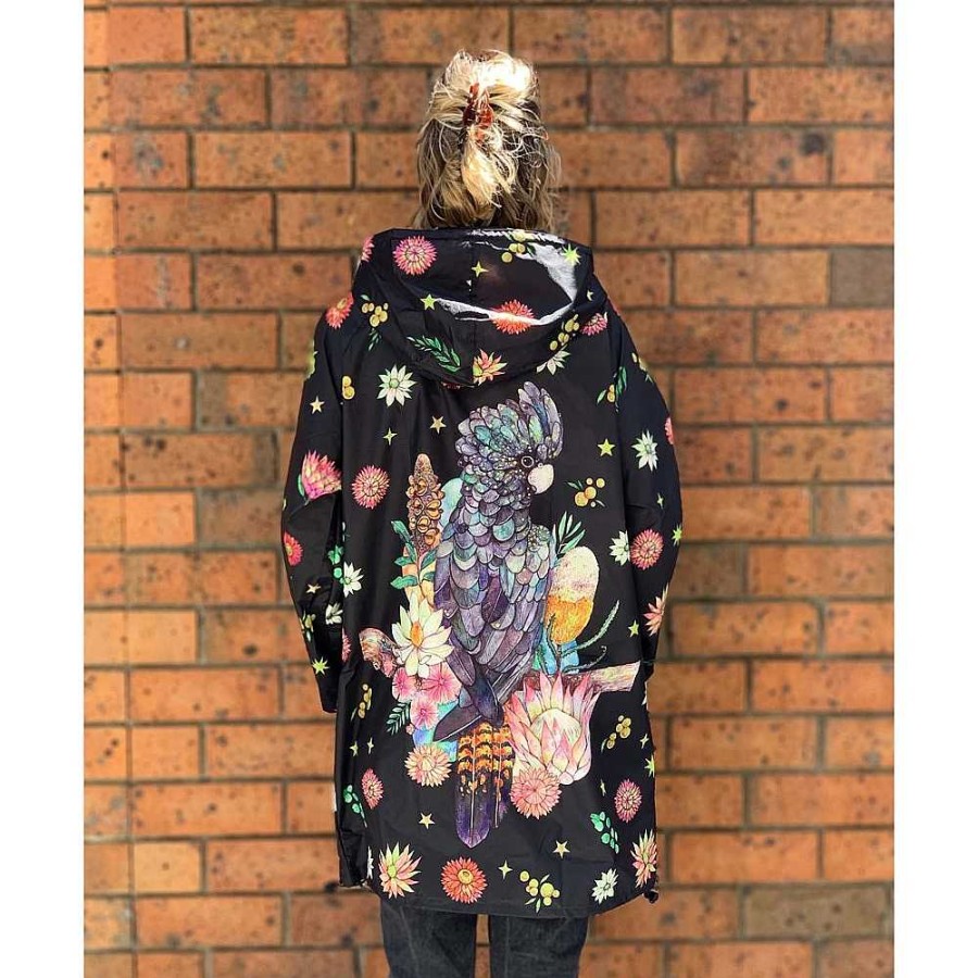 Out+About Monsterthreads | Raincoat: Aussie Black Cockatoo