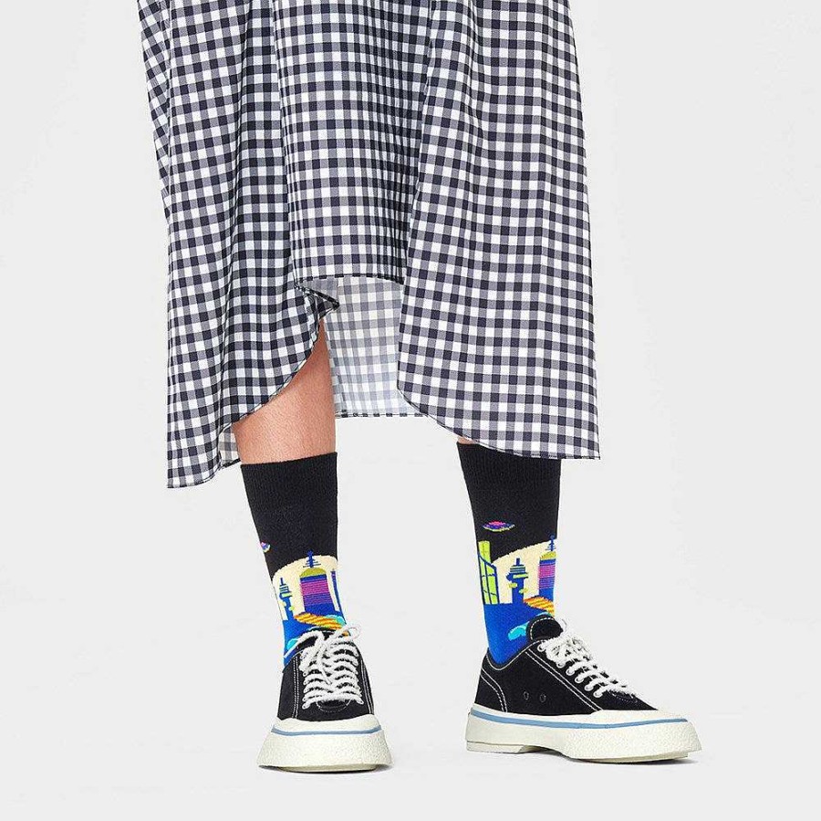 Fashion Happy Socks Socks | Happy Socks: City X Blue Black Ml