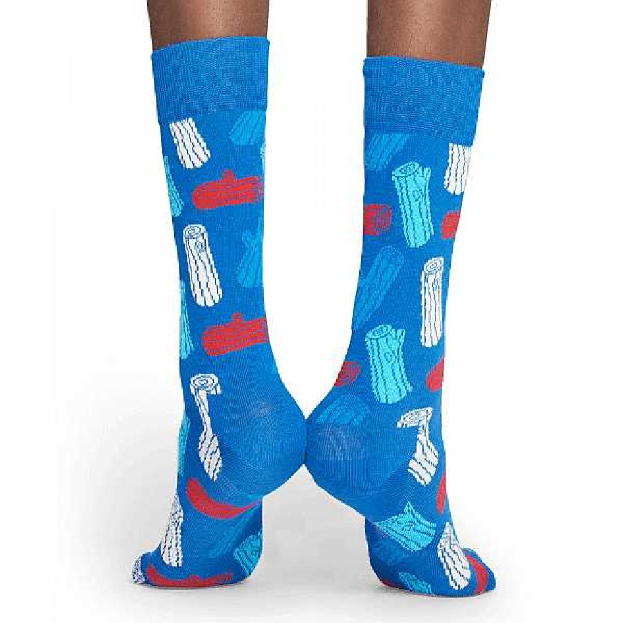 Fashion Happy Socks Socks | Happy Socks: Logs Blue