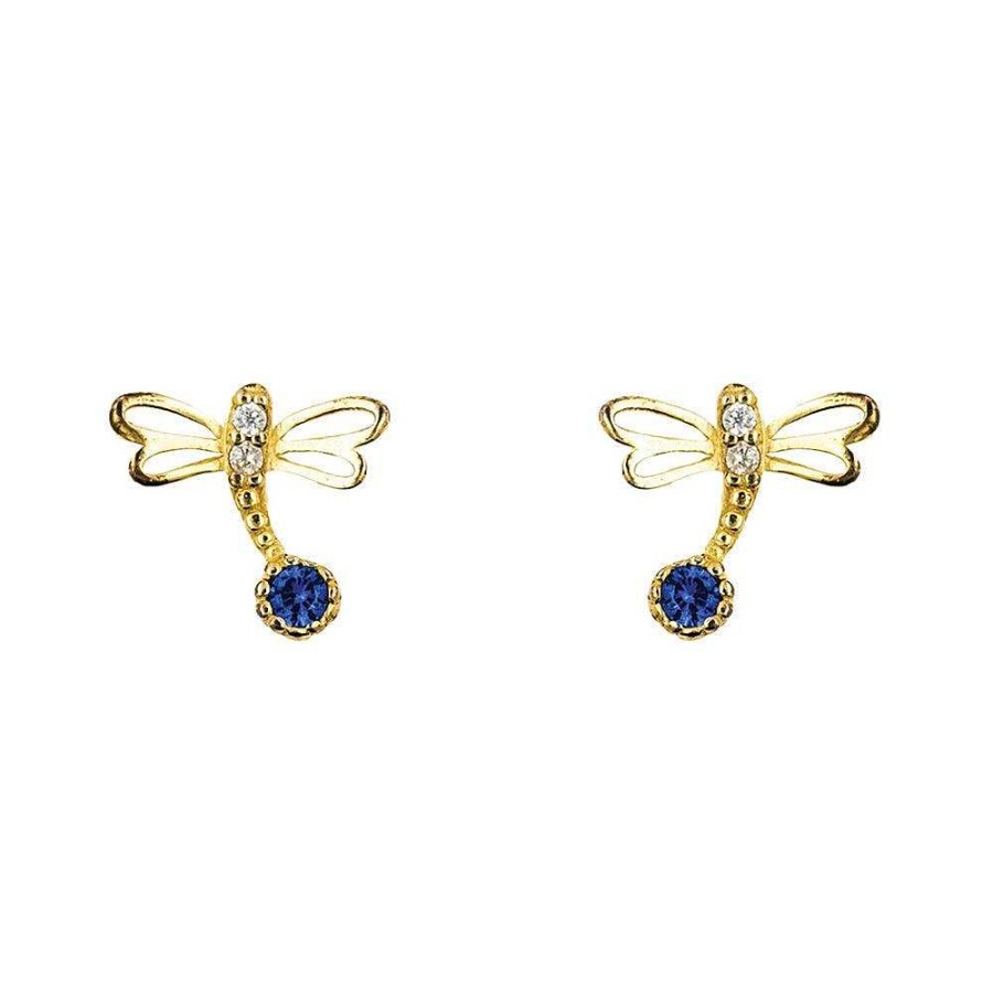 Jewellery Short Story | Short Story: Earring Diamante Dragonfly Blue Gold