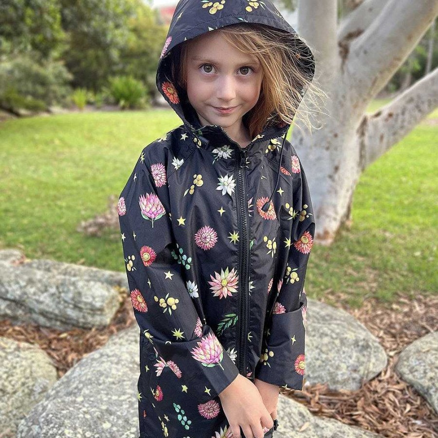 Fashion Monsterthreads Kid'S Raincoats | Raincoat: Black Cockatoo Kids