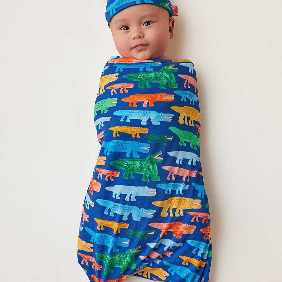 Fashion Halcyon Nights Kid'S Clothing - Other | Halcyon Nights: Baby Wrap Crocodile Smile Navy