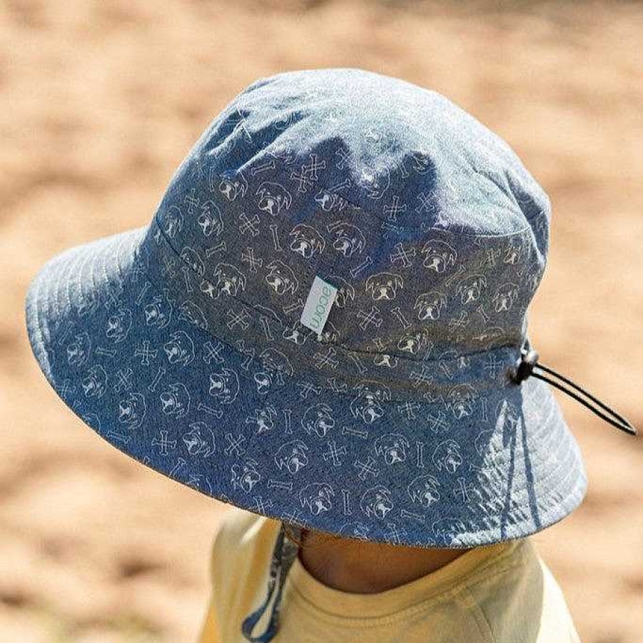 Fashion acorn kids Kid'S Clothing - Other | Acorn Kids: Wide Brim Bucket Hat Bulldog Chambray White