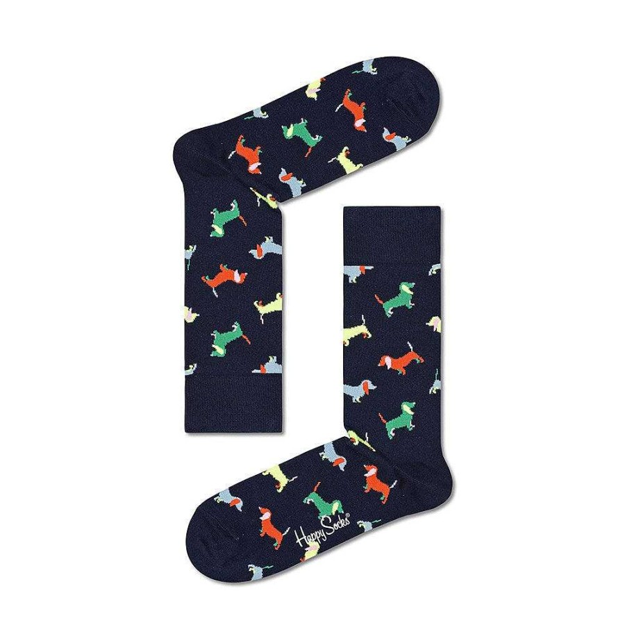 Fashion Happy Socks Socks | Happy Socks: Puppy Love Sock Navy