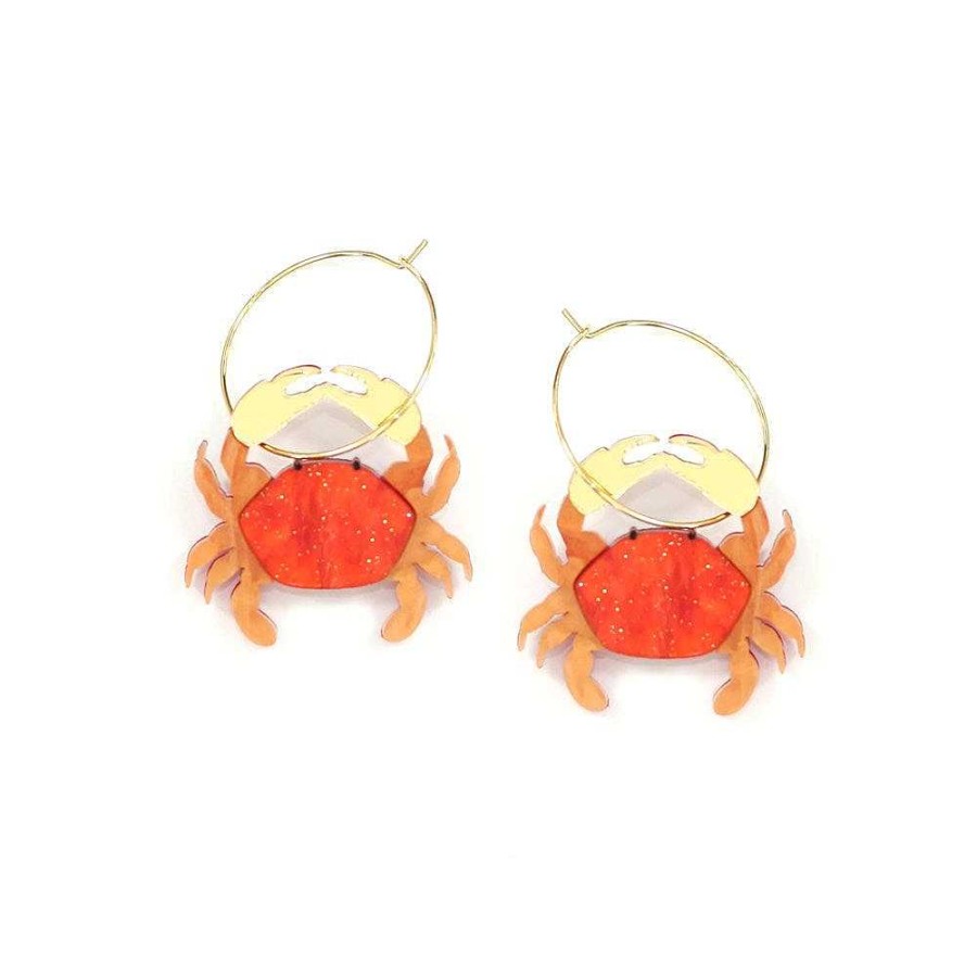 Jewellery HUNIY | Huniy: Earrings Shelly Crab Hoops