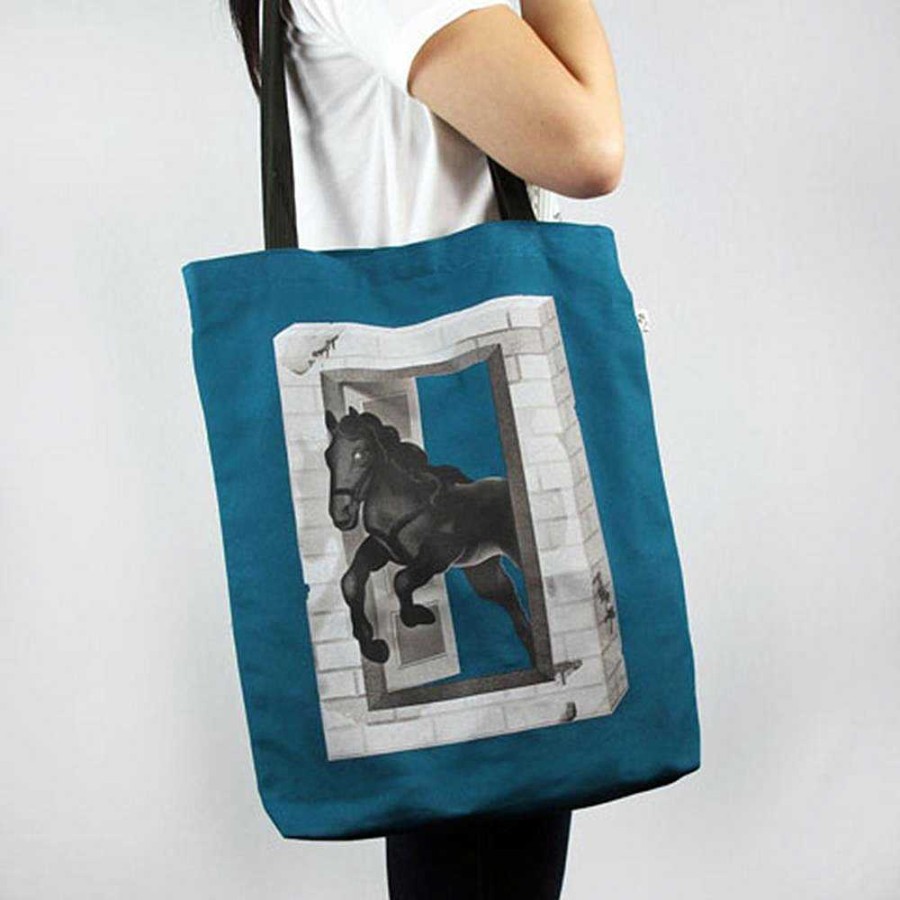 Out+About Monsterthreads | Tote Bag Large Ink Blue Horse Wax