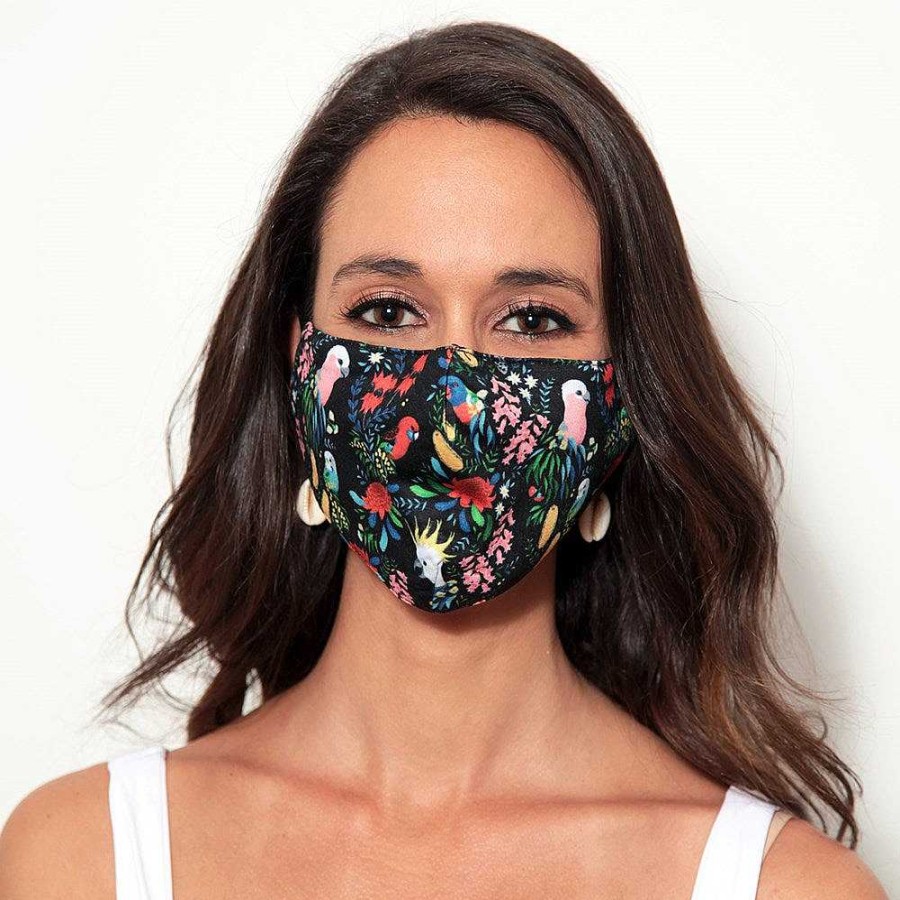 Out+About Monsterthreads | Premium Face Mask With Nose Wire: Bush Parrots