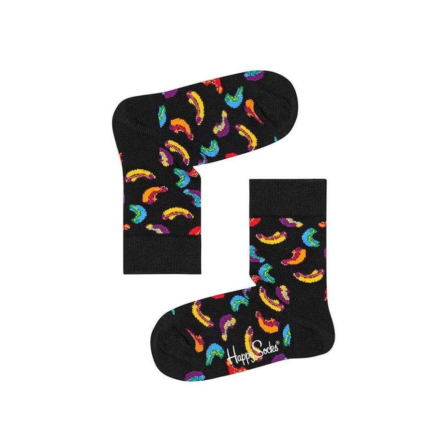 Fashion Happy Socks Socks | Happy Socks: Kids Hotdog Black Multi