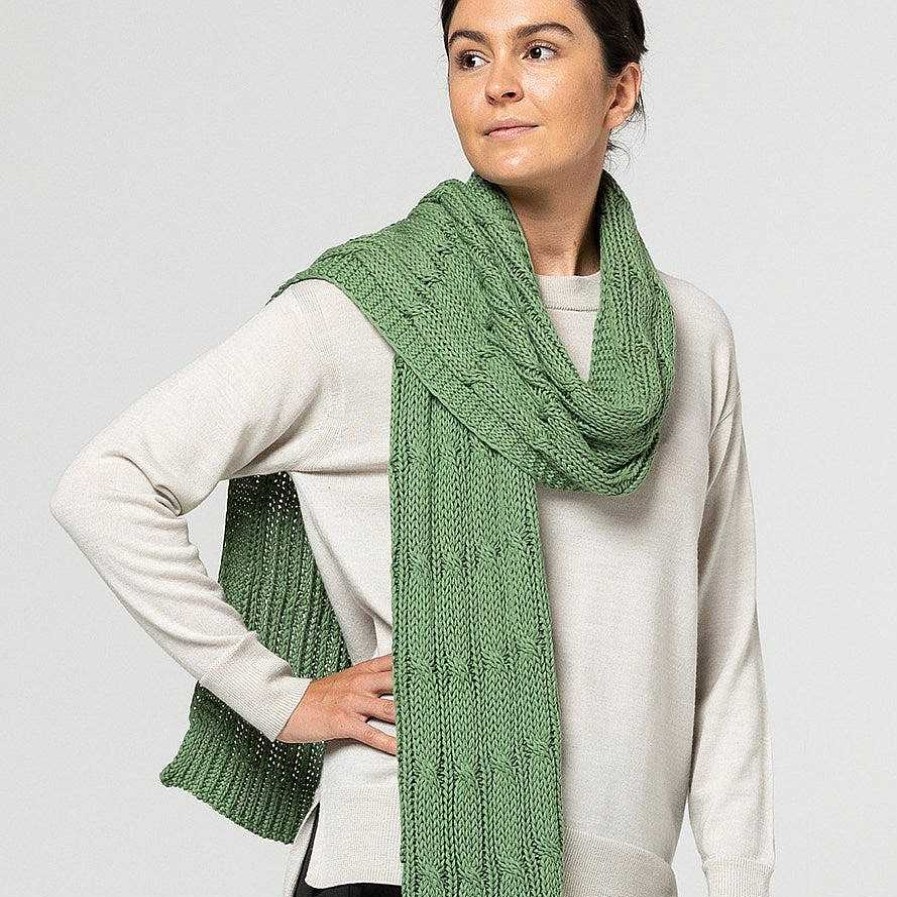 Fashion Indus Design Scarves | Indus Design: Scarf Chunky Cable Knit Fern