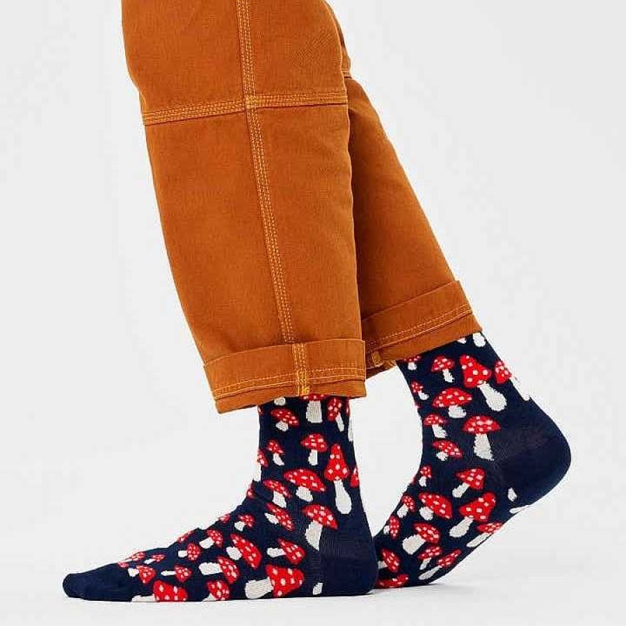 Fashion Happy Socks Socks | Happy Socks: Mushroom Navy