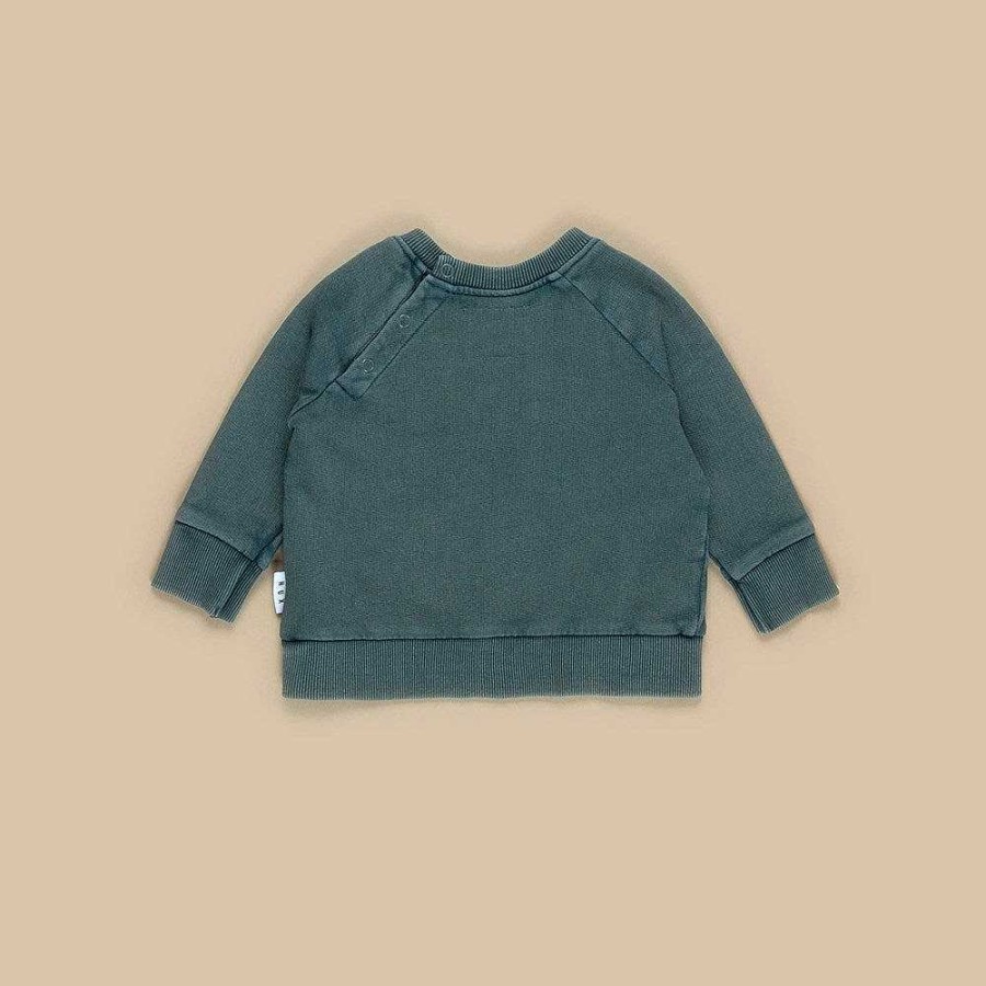 Fashion Huxbaby Kid'S Clothing - Other | Huxbaby: Sweatshirt Retro Dino Spruce