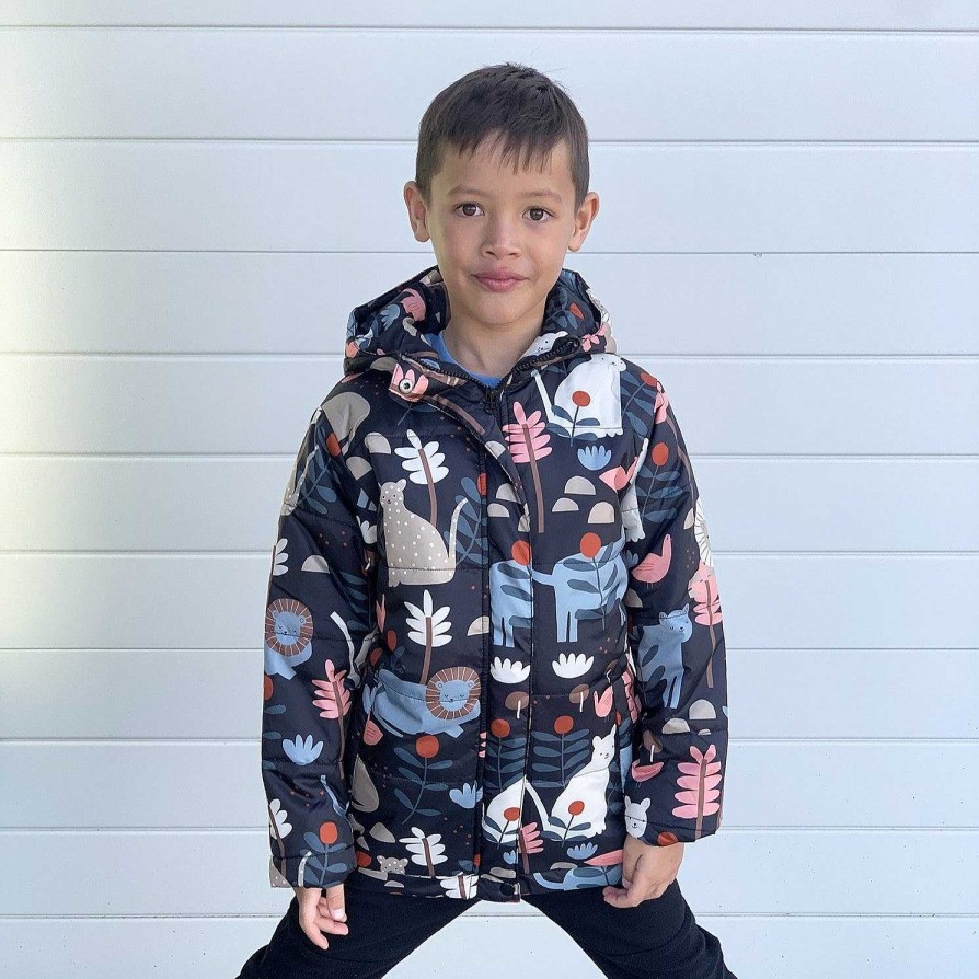 Fashion Monsterthreads Kid'S Puffer Jackets | Puffer Jacket: Jungle Cats Kids