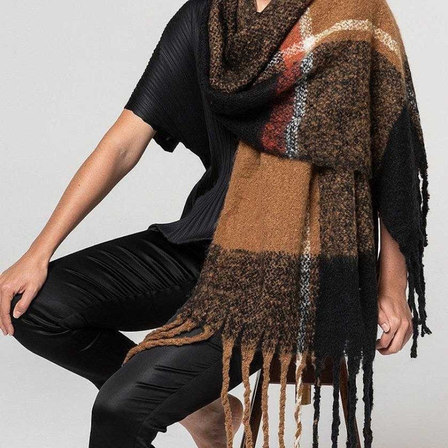 Fashion Indus Design Scarves | Indus Design: Scarf Peak Caramel Midnight