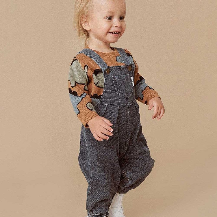 Fashion Huxbaby Kid'S Clothing - Other | Huxbaby: Knit Jumper Dino Caramel