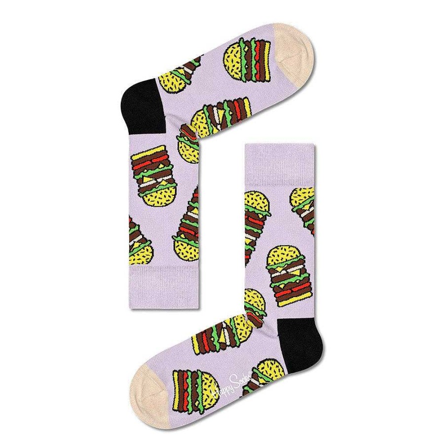 Fashion Happy Socks Socks | Happy Socks: Burger Violet