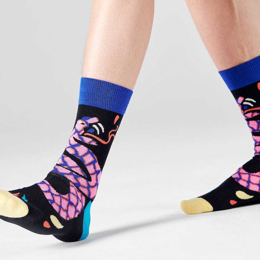 Fashion Happy Socks Socks | Happy Socks: Tropical Snake Black