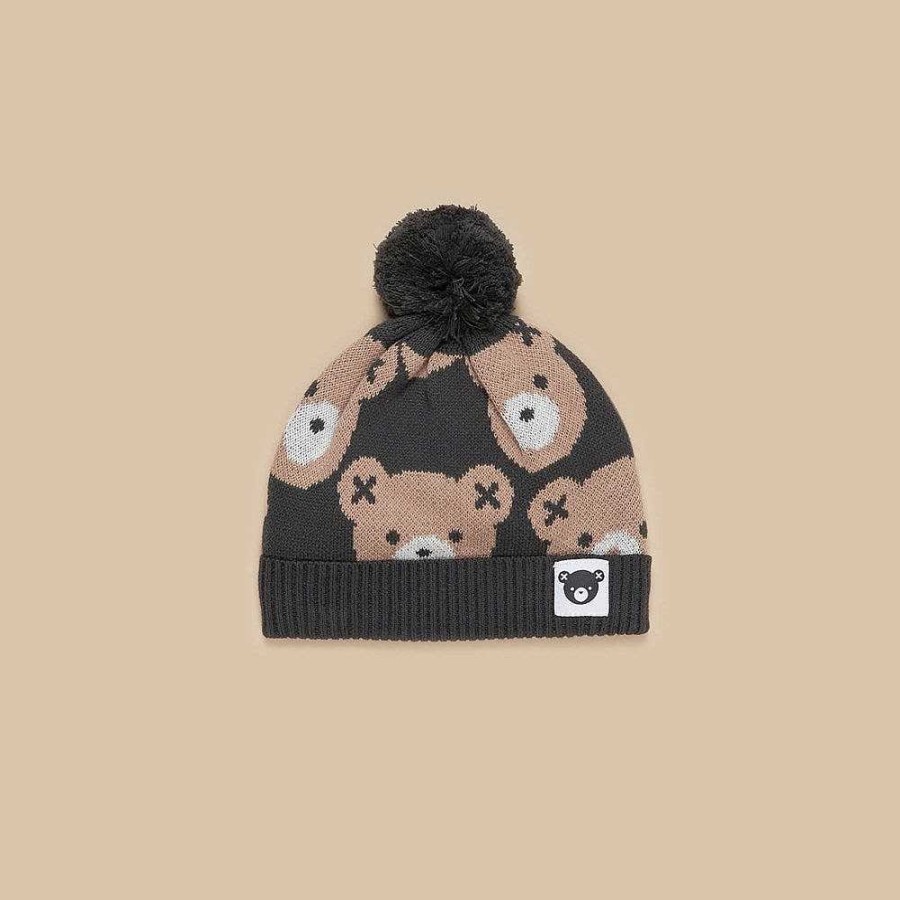 Fashion Huxbaby Kid'S Clothing - Other | Huxbaby: Knit Beanie Huxbear Soft Black