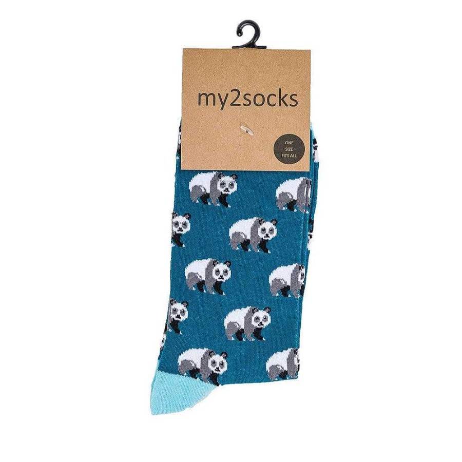 Fashion My2Socks Socks | My2Socks: Panda Teal