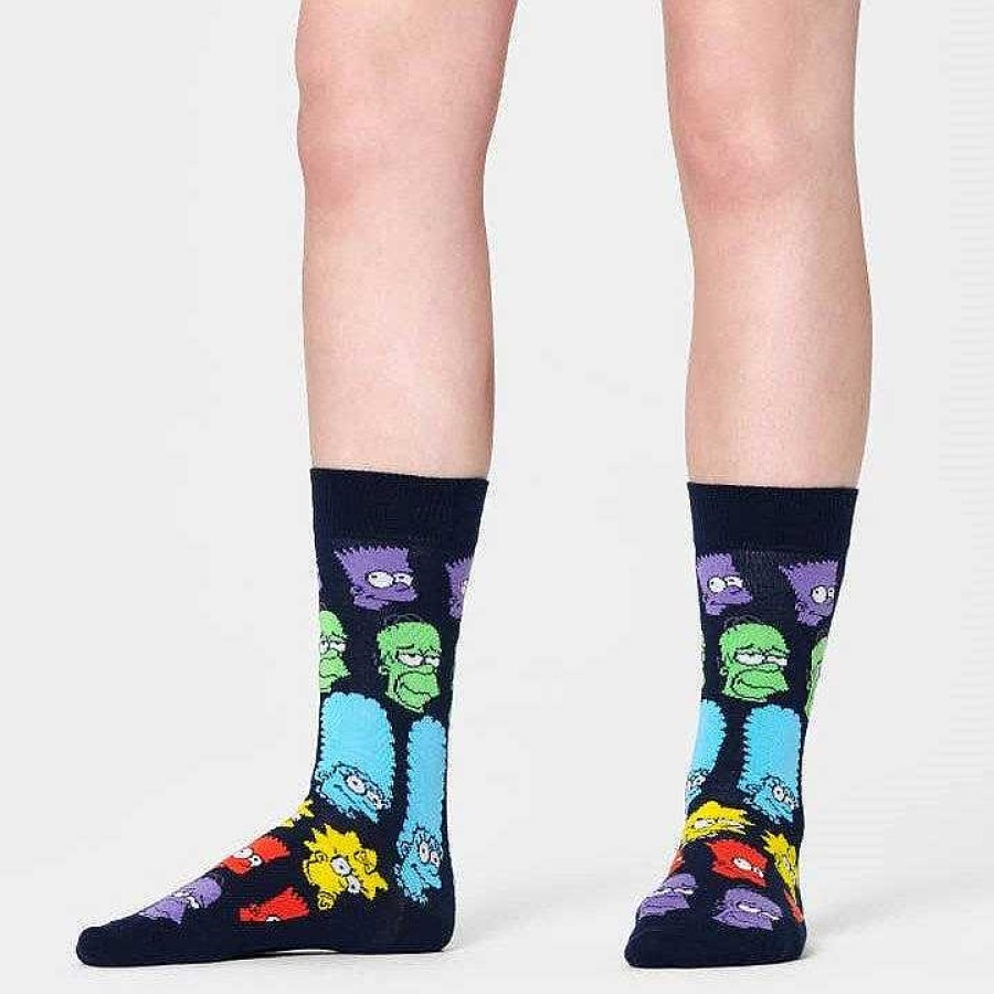 Fashion Happy Socks Socks | Happy Socks: The Simpsons Rainbow Family Navy