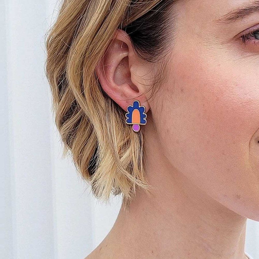 Jewellery Middle Child | Middle Child: Hive Earrings Electric Blue