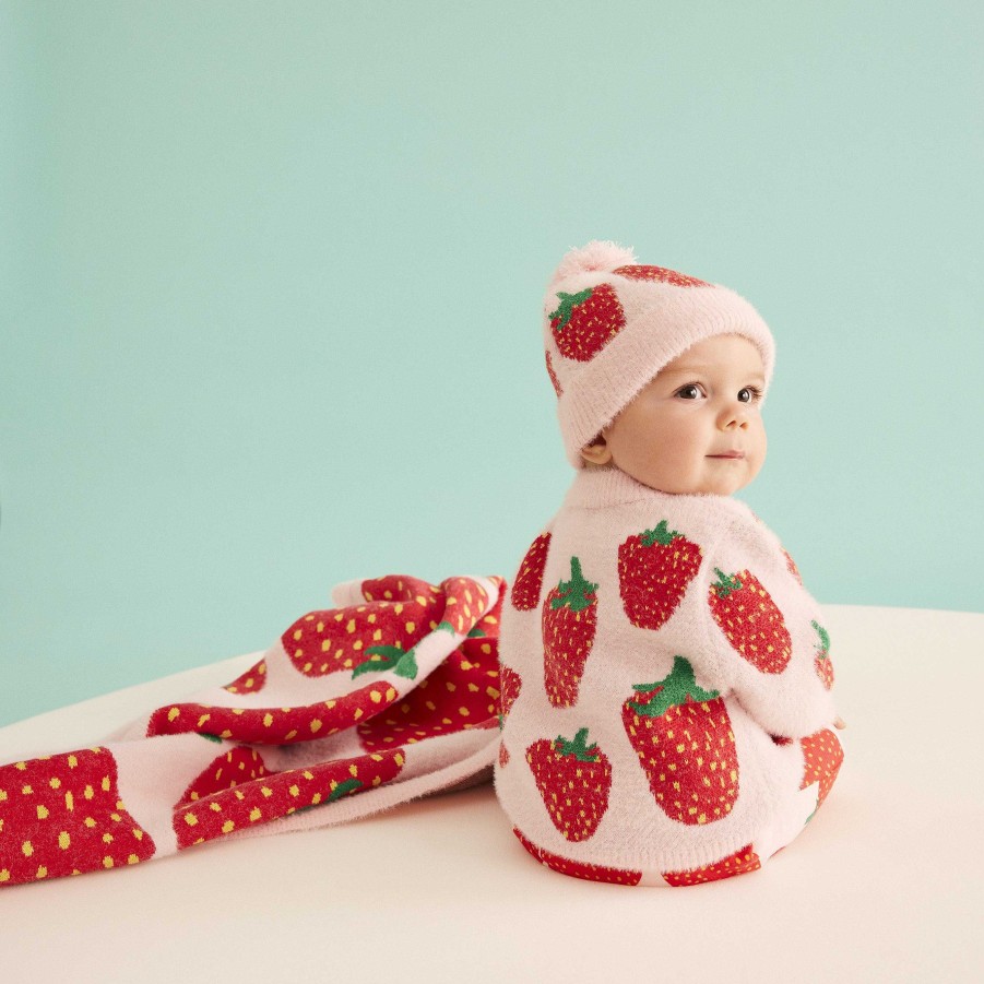 Fashion Halcyon Nights Baby & Toddler Clothing - Other | Halcyon Nights: Fluffy Knit Blanket Strawberry Fields