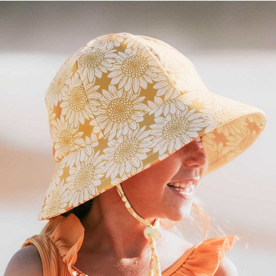 Fashion Bedhead Hats | Bedhead: Ponytail Swim Bucket Beach Hat Sunflower