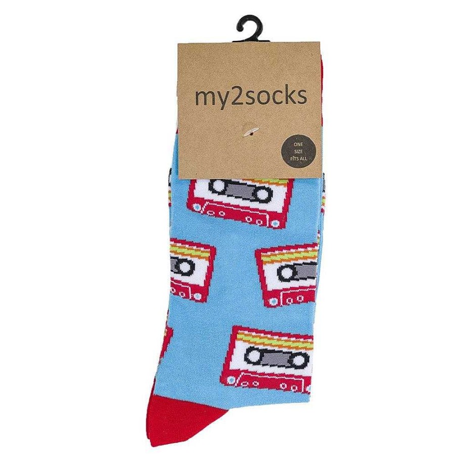 Fashion My2Socks Socks | My2Socks: Cassette Retro Aqua